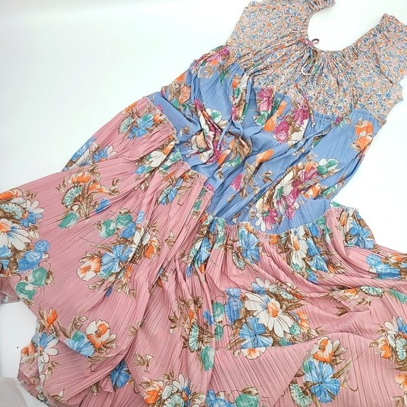 Vintage Gordon L Clarke Floral Tier Maxi Dress - Picture 2 of 8